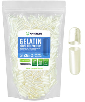 XPRS Nutra Size 0 empty gelatin capsules front view