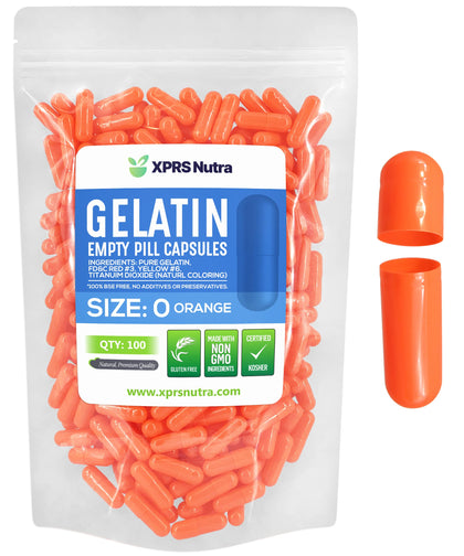 XPRS Nutra Size 0 Empty Gelatin Capsules front view