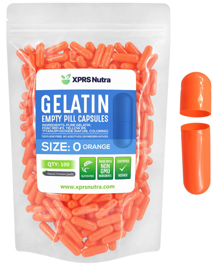XPRS Nutra Size 0 Empty Gelatin Capsules front view