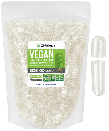 XPRS Nutra Size 00 empty vegan capsules front view