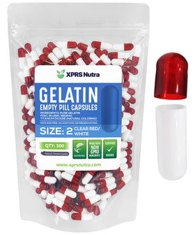 XPRS Nutra Size 2 Empty Gelatin Capsules 500 Count front view