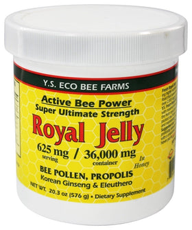 YS Eco Bee Farms Royal Jelly Bee Pollen Propolis Ginseng Honey Mix front view