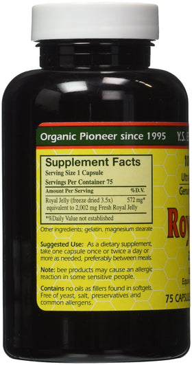 YS Organic Royal Jelly bottle with label details
