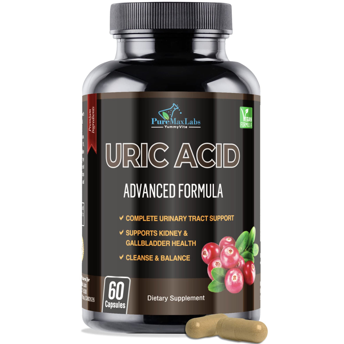 YUMMYVITE Uric Acid Advanced Formula 60 capsules front view