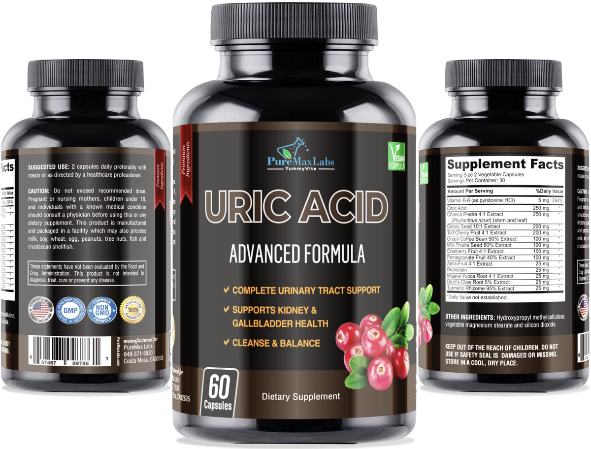 YUMMYVITE Uric Acid Advanced Formula capsule close-up