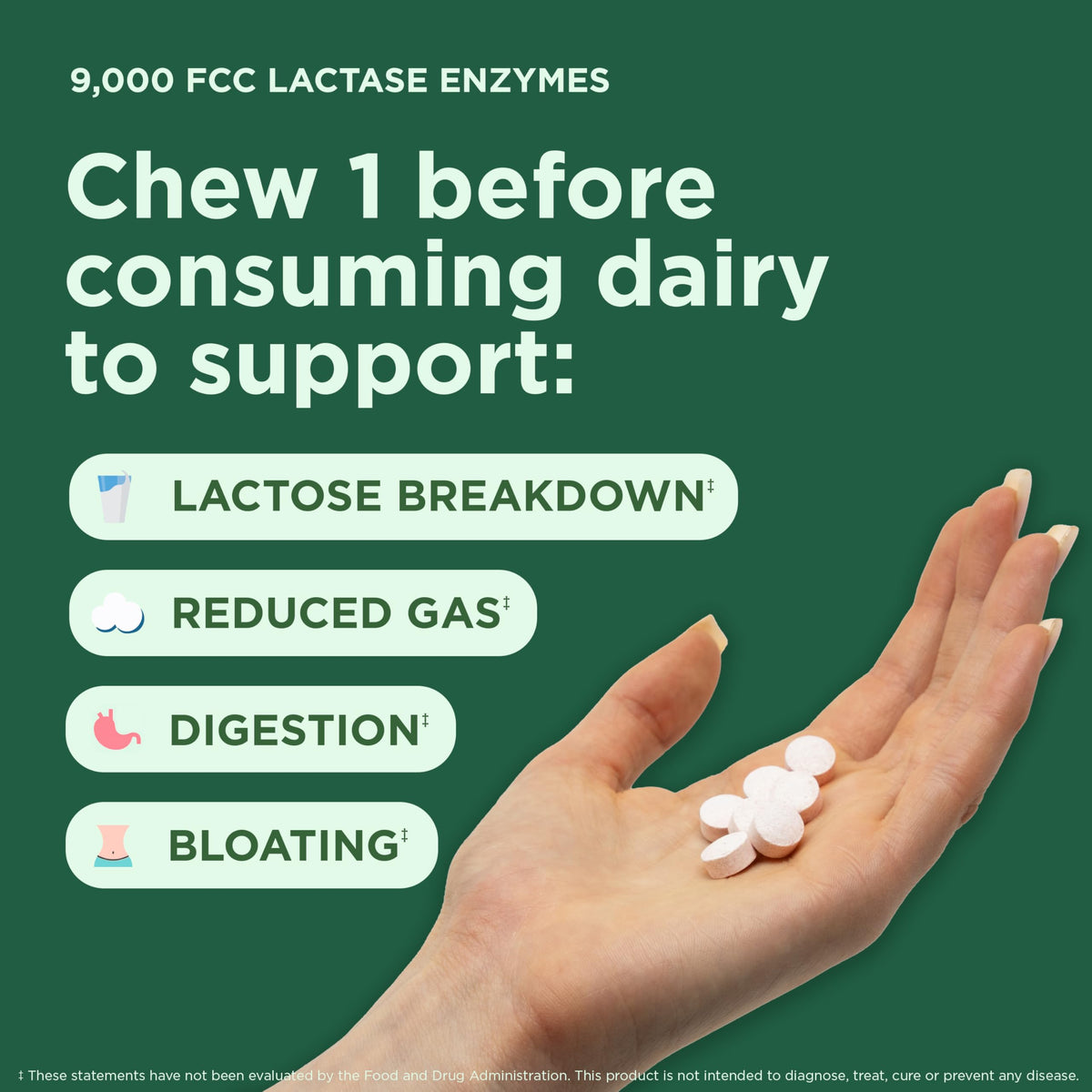 Yuve Dairy Relief Chewables 30ct Strawberry Cream back view