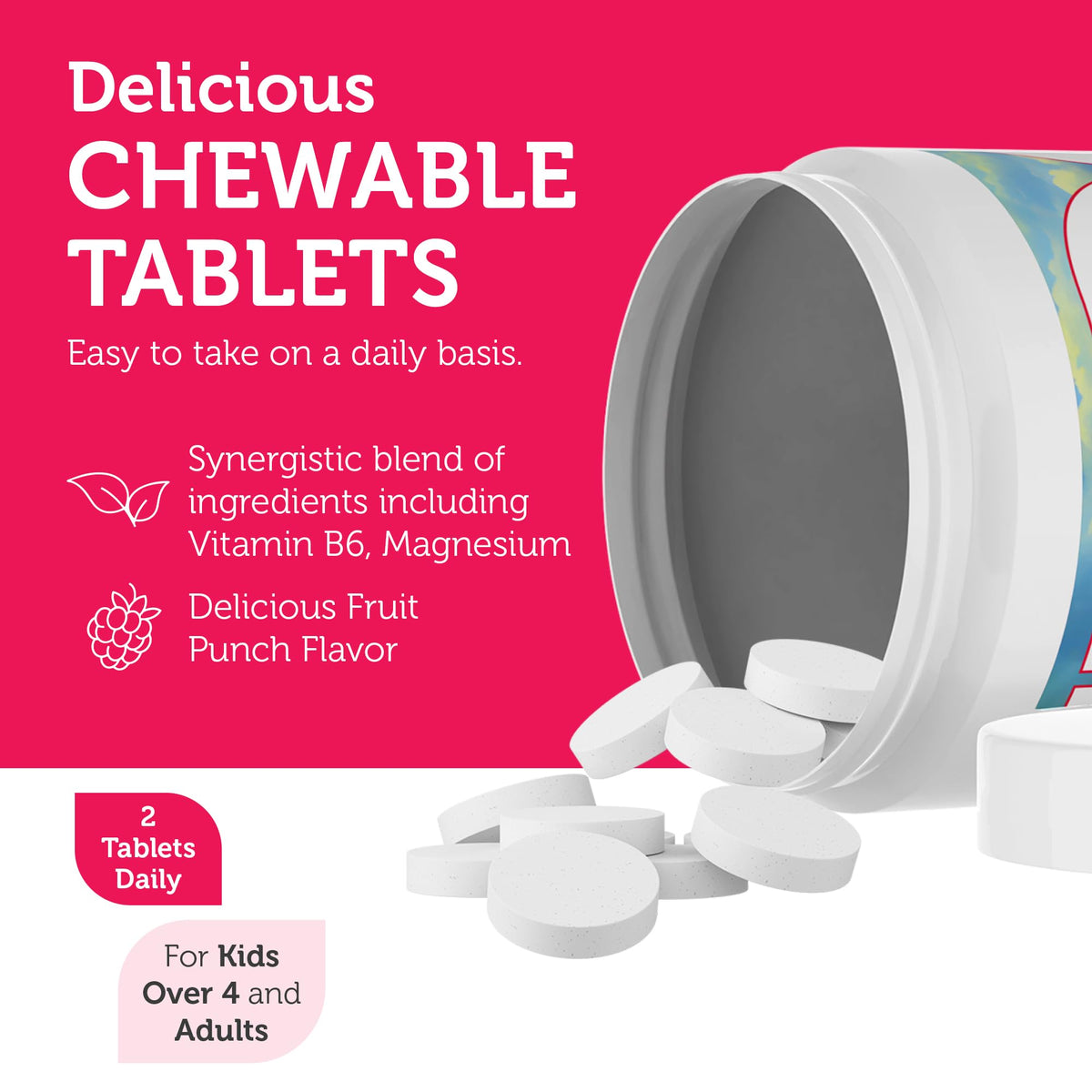 Zahler ChildCalm Chewable Magnesium for Kids - fruit punch flavour
