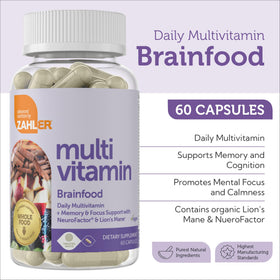 Zahler Multivitamin Brain Supplement capsules on a table
