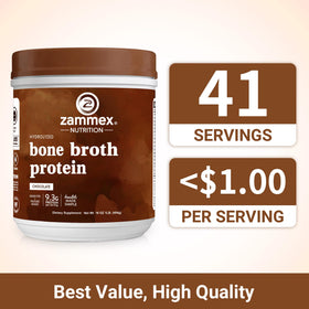 Zammex Bone Broth Protein Powder Hot Chocolate Cocoa in a smoothie