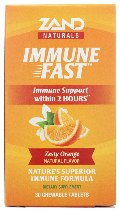 ZAND daily wellness Fast Zesty Orange Chews 30 tablets packaging front view