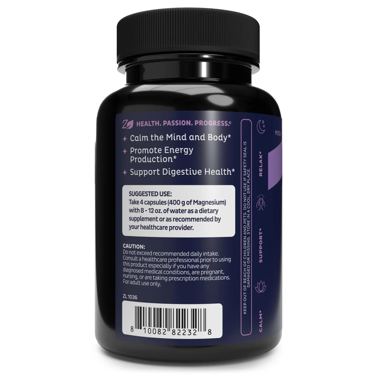 Zeal Naturals Magnesium Citrate Capsules 400mg capsules on a surface