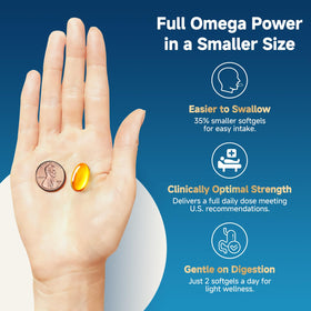 ZEBORA Mini Omega 3 Fish Oil 1400mg bottle side view