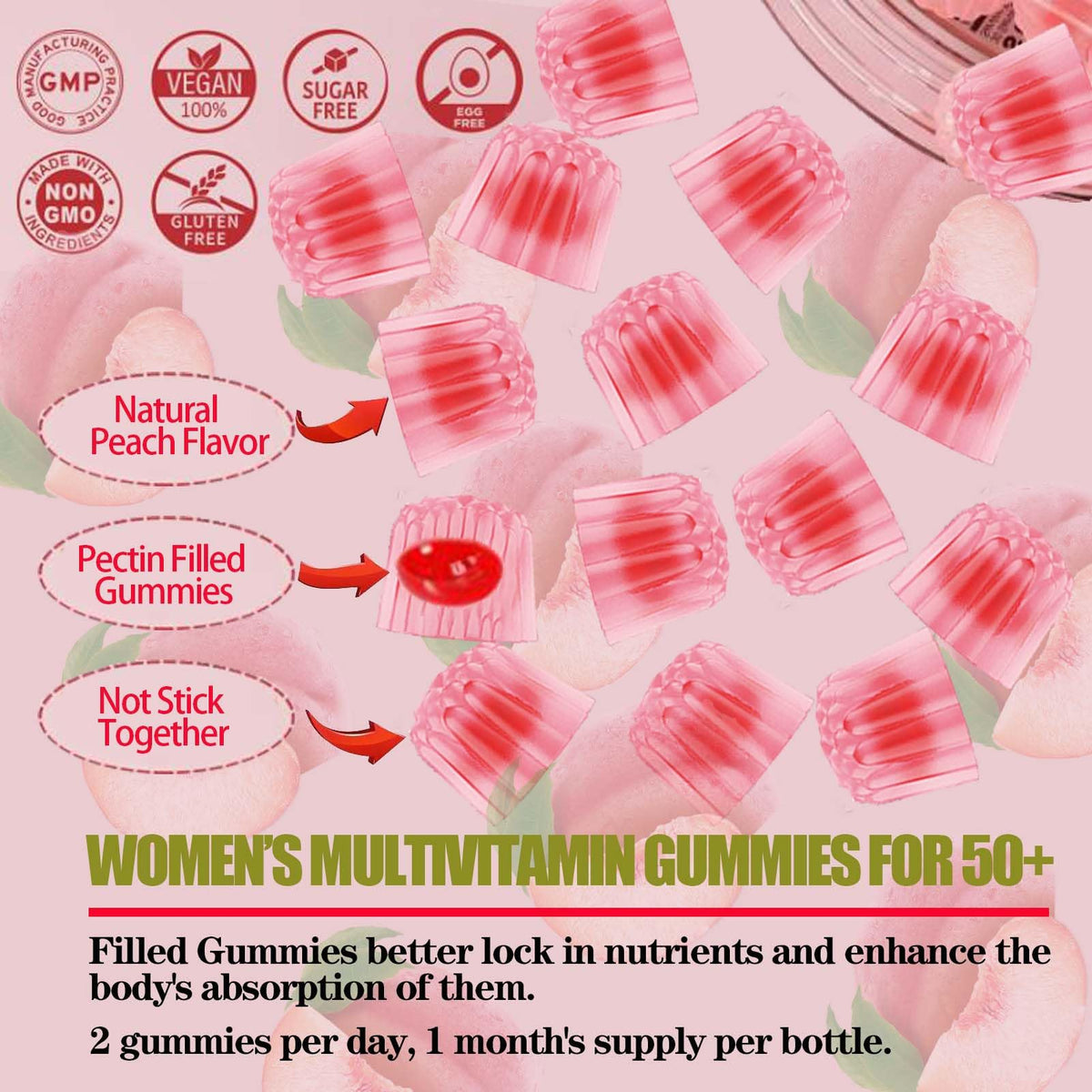 ZEGBALP Women's 50 Plus Gummies nutritional information