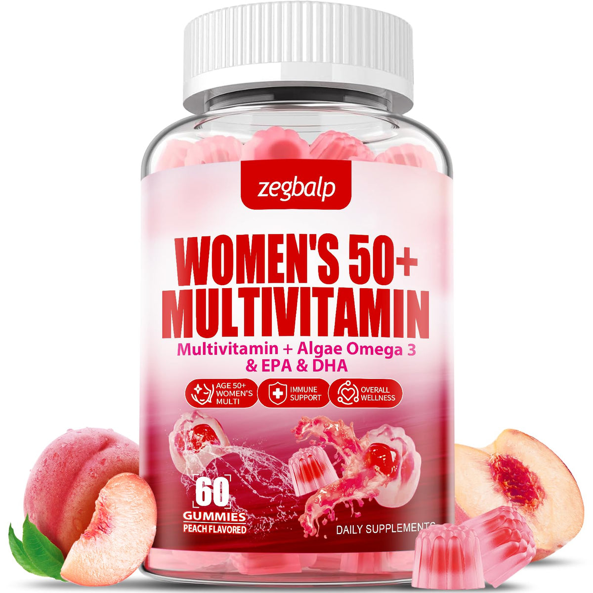 ZEGBALP Women's 50 Plus Multivitamin Gummies front view