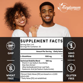 Zeylamum Liposomal Glutathione Liquid Drops 2000mg dropper bottle