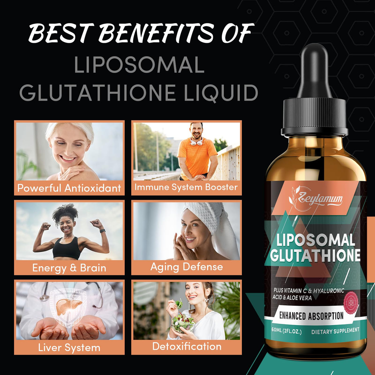 Zeylamum Liposomal Glutathione Liquid Drops 2000mg lifestyle scene