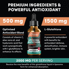Zeylamum Liposomal Glutathione Liquid Drops 2000mg with measuring dropper