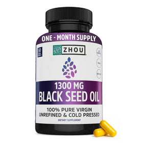 ZHOU Black Seed Oil Capsules front view with 60 count