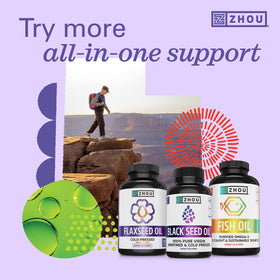 ZHOU Black Seed Oil Capsules on a wooden table
