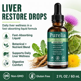 ZŌK Liver Restore Drops bottle on a kitchen counter