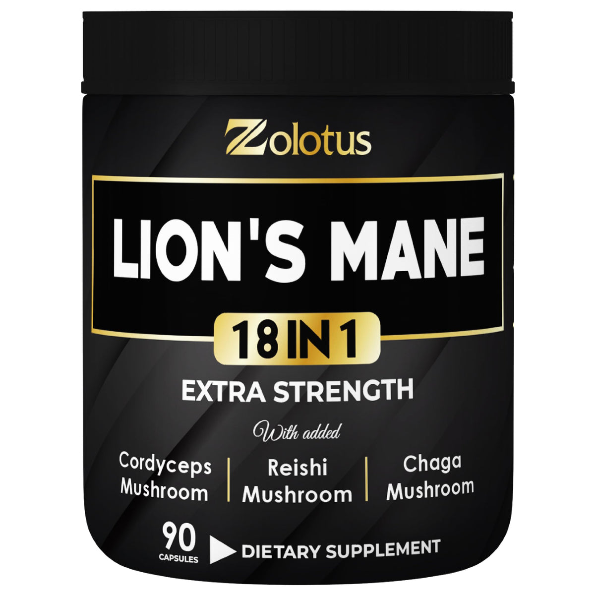 Zolotus Lions Mane Mushroom Complex Capsules front view