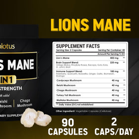 Zolotus Lions Mane Mushroom Complex Capsules packaging