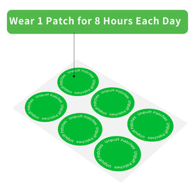 Zurfoup Unpuff Patches in use on a person's skin